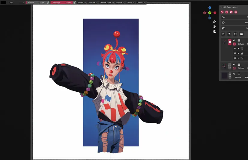 Blender纹理图层绘画材质插件 HAS Paint layers v0.8.5