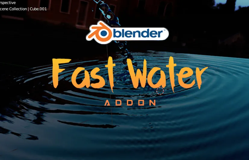 blender快速水流模拟实时水体动画海洋波浪波纹 Fast Water v1.0