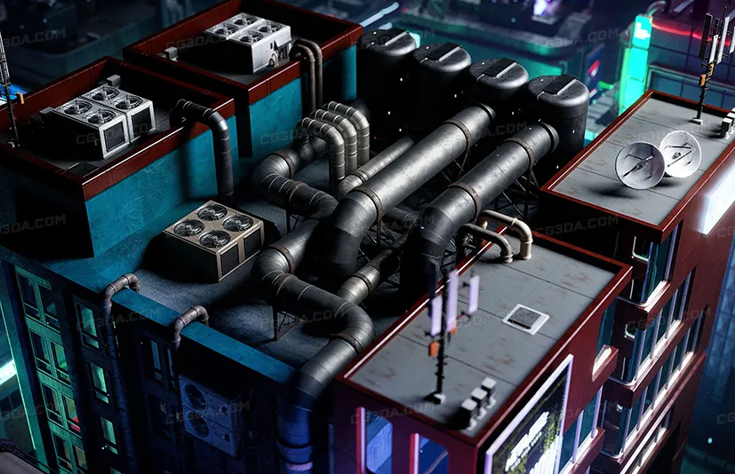 赛博朋克建筑模型-Cyberpunk