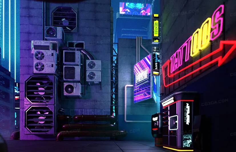 赛博朋克建筑模型-Cyberpunk