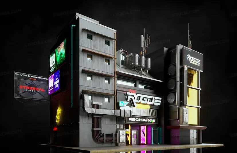 赛博朋克建筑模型-Cyberpunk