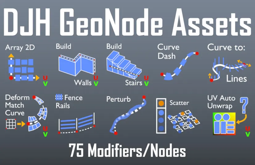 blender插件 Djh Geometry Node Assets V10 程序几何节点修改器