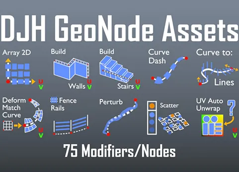 blender插件 Djh Geometry Node Assets V10 程序几何节点修改器