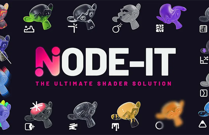 blender插件 Node-it v1.0 超强节点材质助手几何节点组材质着色器