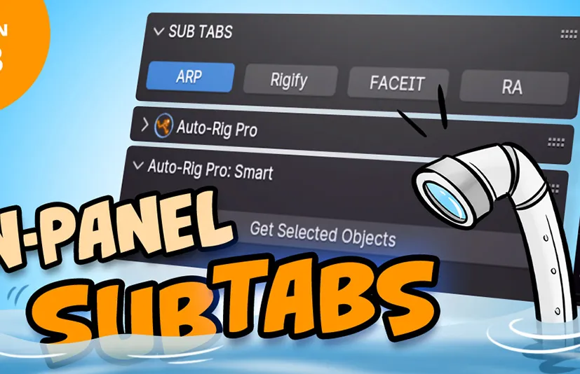 blender插件 N Panel Sub Tabs 2.03 侧面板插件整合分类管理