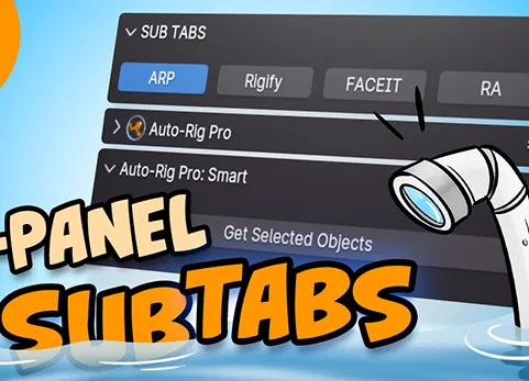 blender插件 N Panel Sub Tabs 2.05 侧面板插件整合分类管理