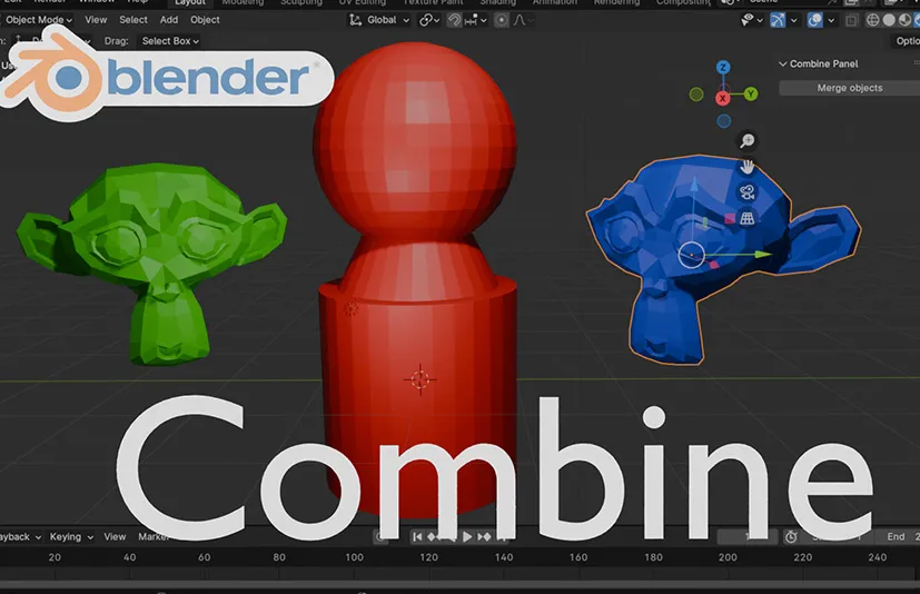 blender一键合并插件 - Combine v2