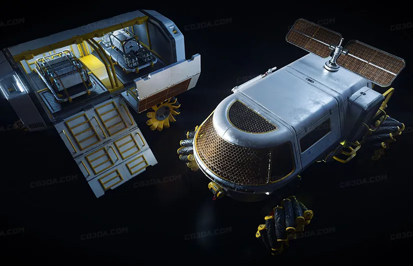 未来火星居住科幻建筑航空模型-Mission to Minerva