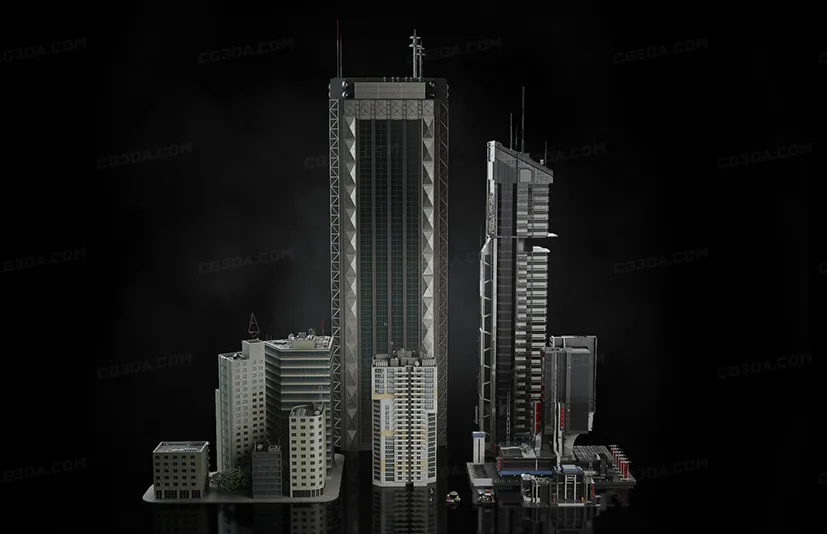 未来科幻城市建筑3D模型-Neo City