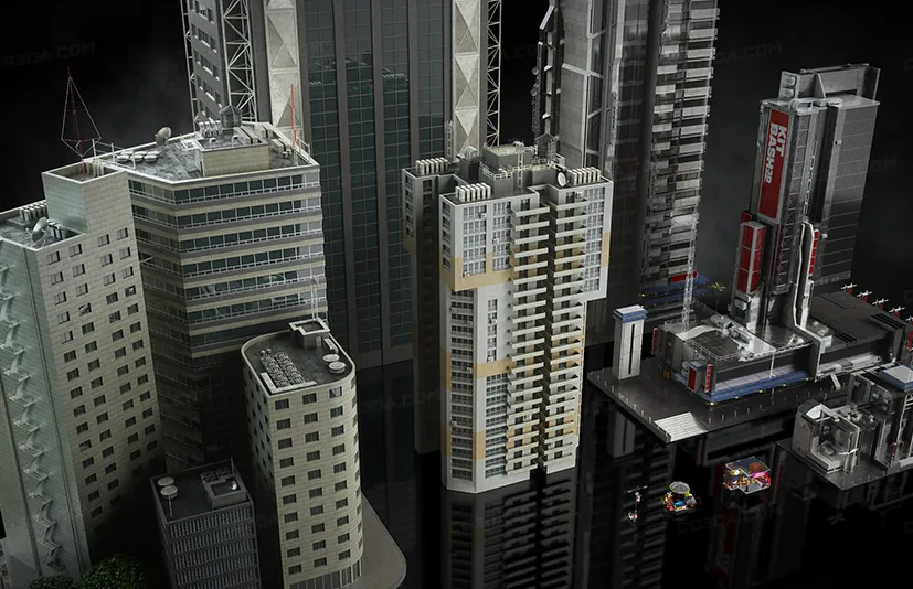 未来科幻城市建筑3D模型-Neo City