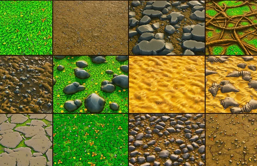 卡通风格化地面材质 - Stylized materials VOL.1
