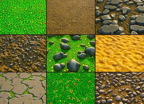 卡通风格化地面材质 - Stylized materials VOL.1
