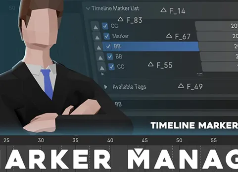 Blender插件 Marker Manager v1.0 时间线轴标记帧动画场景工具