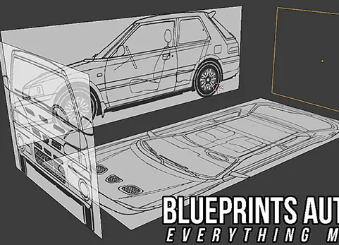 Blender插件 Blueprints Autosetup 1.2 自动导入参考图设置蓝图
