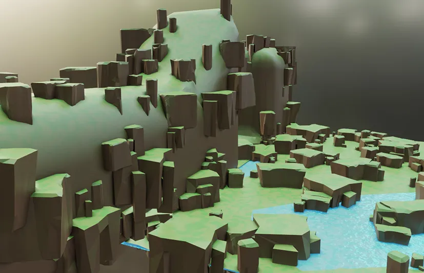 低多边形环境构建器 Blender 插件 Low Poly Environment Builder Blender Addon