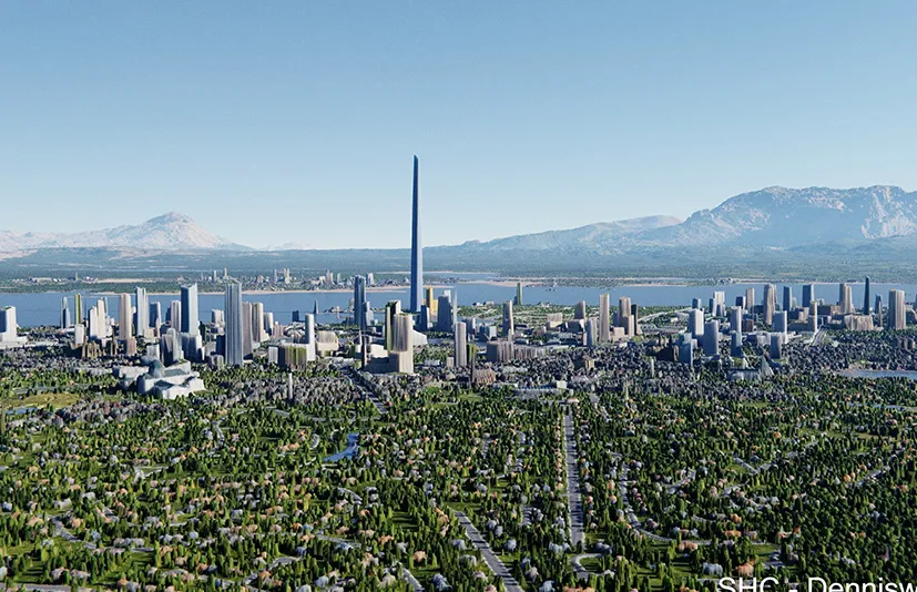 带有3D城市的大规模程序化地形生成器 Large scale procedural terrain generator with 3D cities