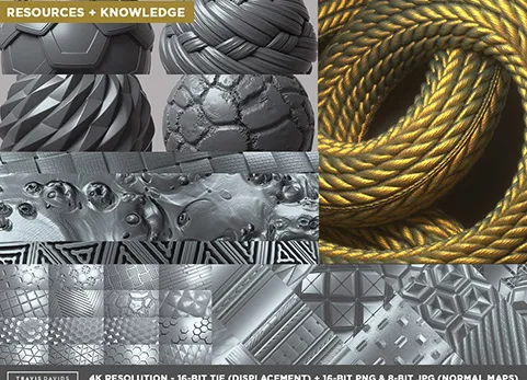 终极包 - 255 种可平铺置换/Alpha 图案（第 1 部分 + 第 2 部分） - 255 Tileable Displacement Alpha Patterns