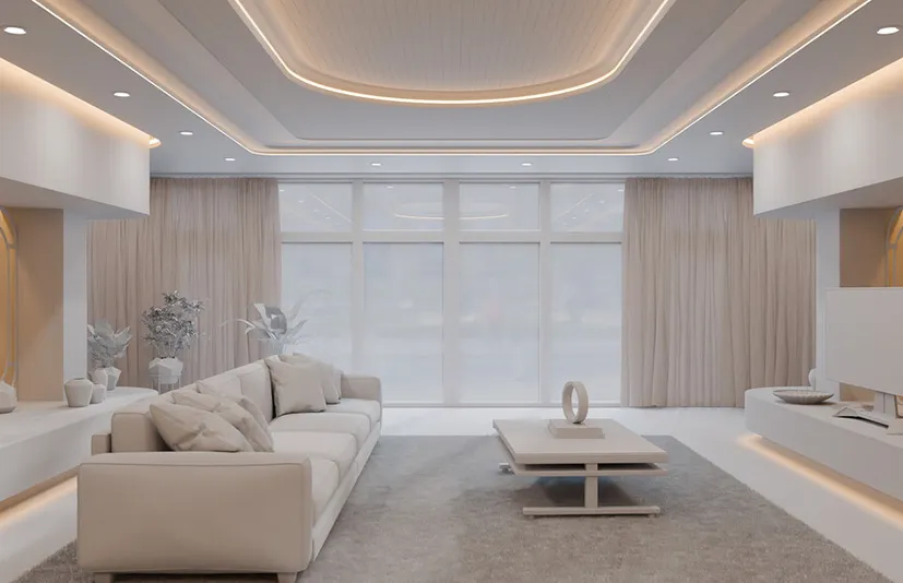 现代弧形木制客厅 - Modern Curved Wooden Living Room