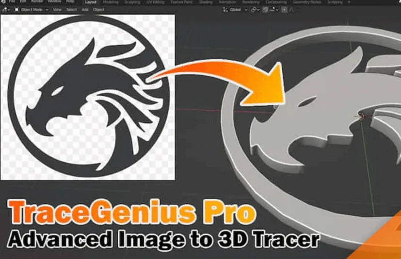 blender高级2D图像转3D网格追踪器 Tracegenius Pro 3.2