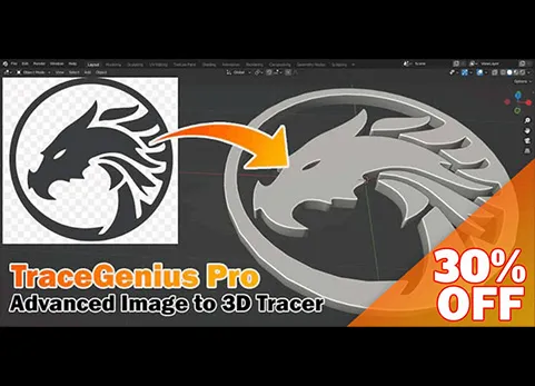 blender高级2D图像转3D网格追踪器 Tracegenius Pro 3.2