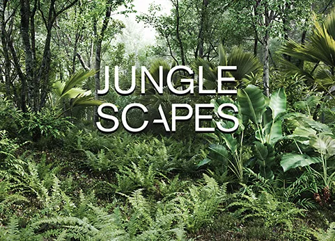 blender插件 Jungle Scapes for Blender 动画植物草树木盆栽户外丛林预设