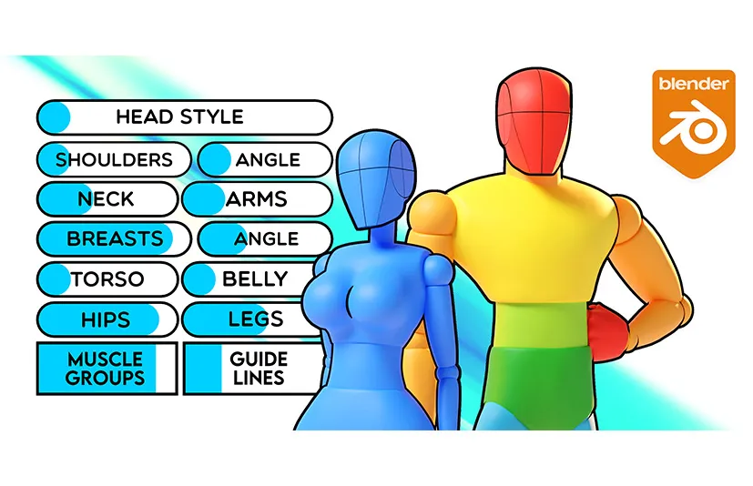 Blender基础模型创建插件 - Adjustable Mannequin v1.3