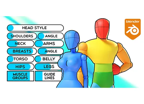 Blender基础模型创建插件 - Adjustable Mannequin v1.3