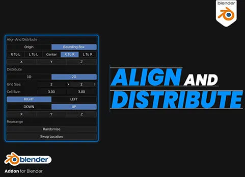 Blender模型对齐分布插件 Align And Distribute v3.0.1
