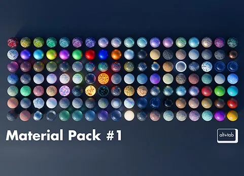 Blender 程序化材质128个材质包 - Alt Tab 128 Materials Pack