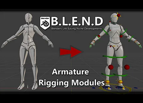Blender高级骨架FK骨骼IK绑定模块 - Armature Rigging Modules v1.1