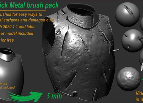 ZB笔刷快速破坏金属表面 - Quick Metal Surface