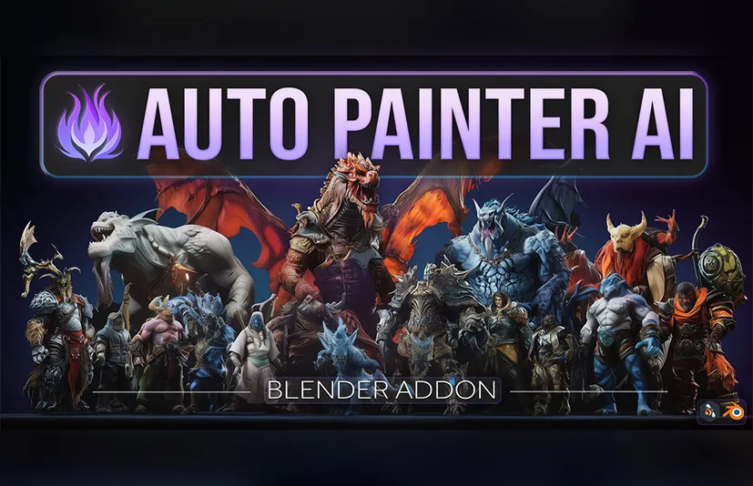 Blender AI自动绘画材质插件 - AutoPainter AI v1.0.0