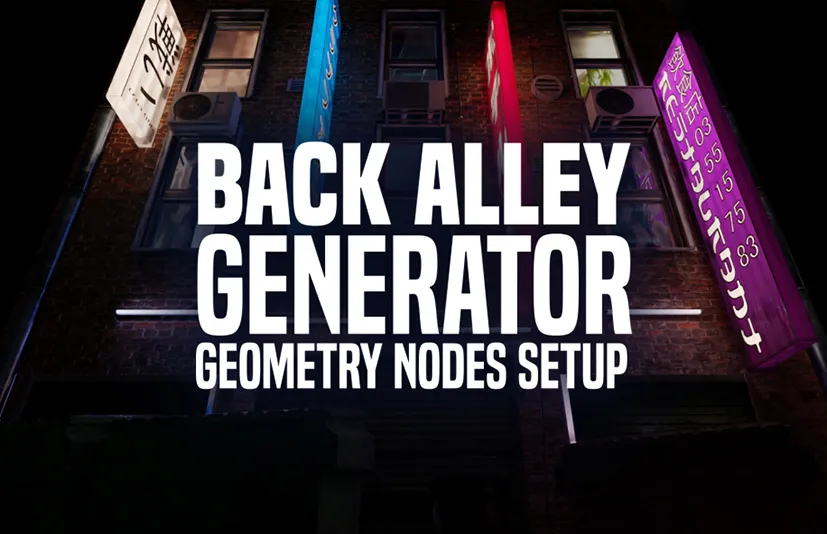 Blender小巷后港风建筑路牌空调广告牌 - Back Alley Generator v1.1