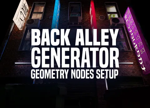 Blender小巷后港风建筑路牌空调广告牌 - Back Alley Generator v1.1