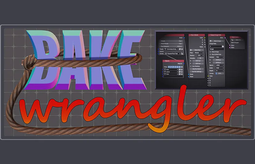 Blender一键节点式烘焙插件 - Bake Wrangler v1.6.1