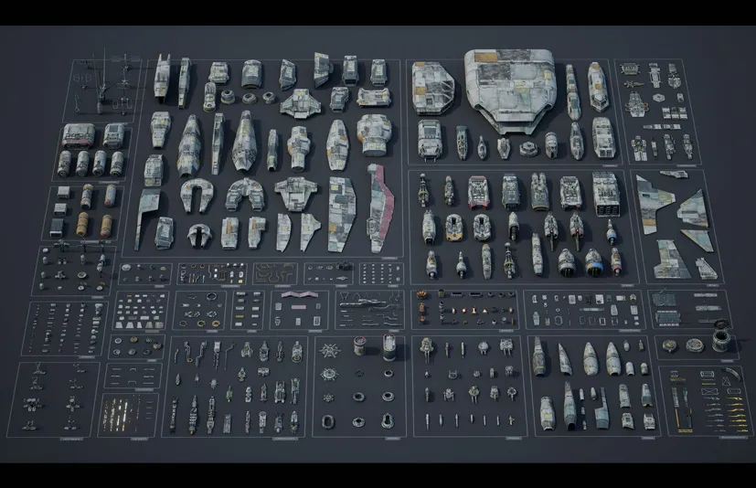 宇宙飞船舰队 BigMediumSmall - Modelshop Greebles