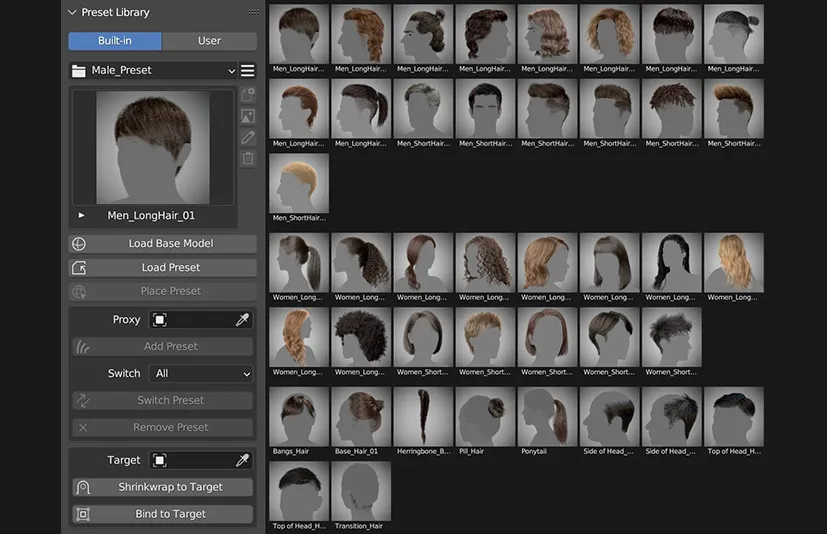 Blender三维毛发笔刷绘制工具 3d Hair Brush V4.7.1