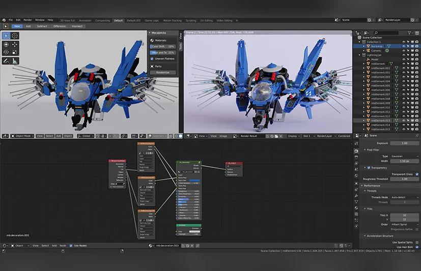 Blender乐高积木砖块拼接组合插件 - Mecabricks Advanced Lego v2.1.15