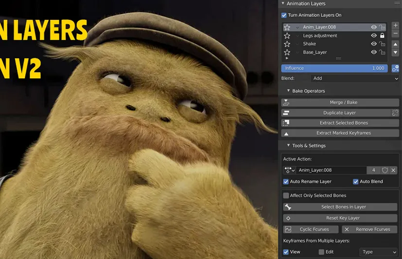 Blender图层控制动画插件 Animation Layers v2.1.9.7
