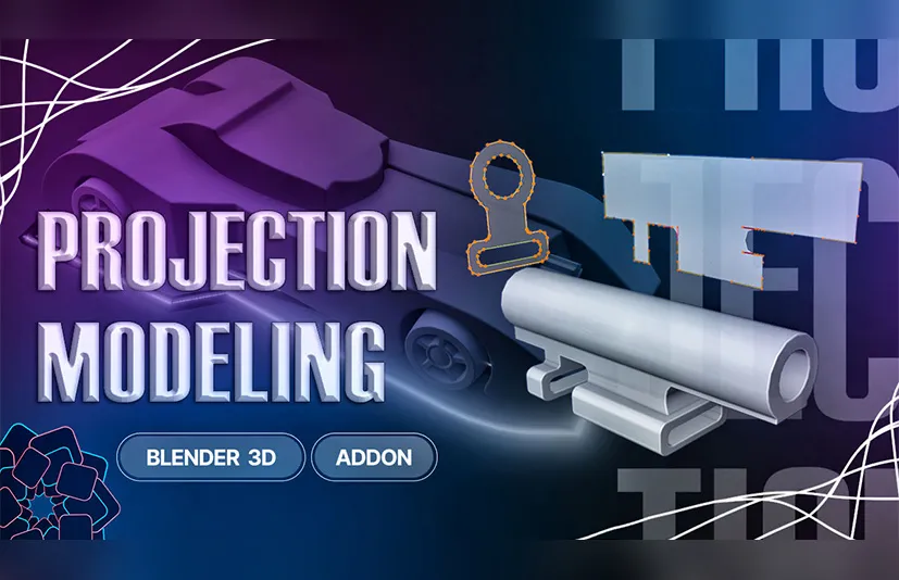 blender插件投影建模2D到3D模型 - Projection Modeling v1.1.6