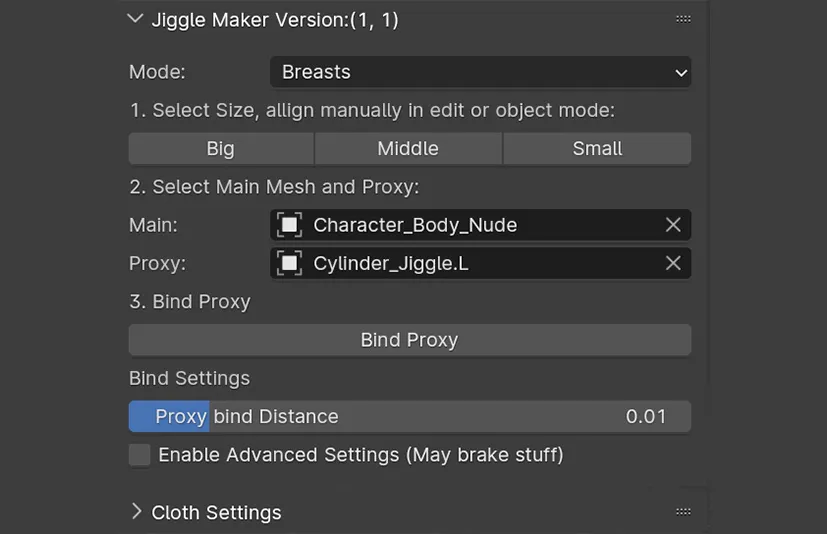 Blender真实胸部抖动摇摆插件 - Jiggle Maker v1.4