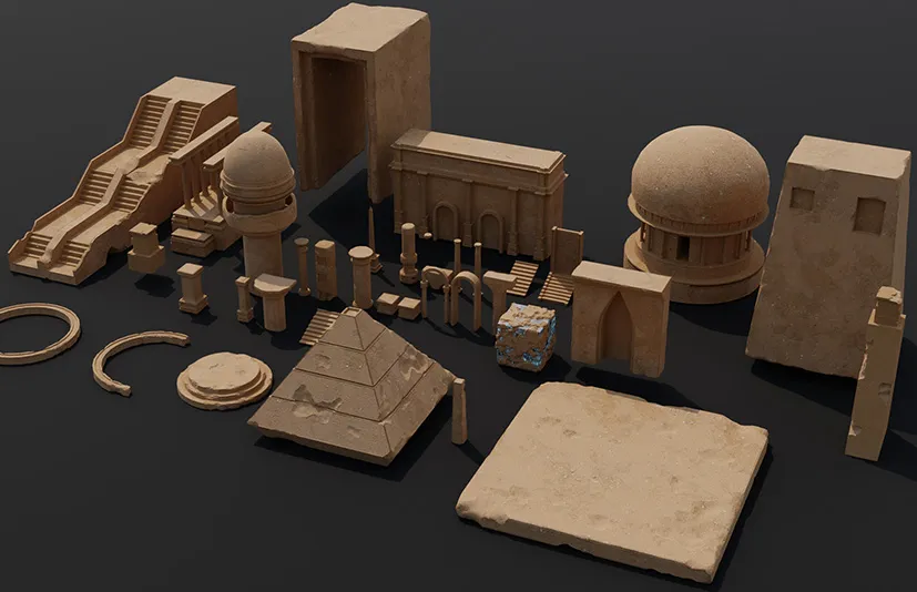Blender古代遗迹模型套件 - Ancient Ruins Kitbash