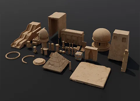 Blender古代遗迹模型套件 - Ancient Ruins Kitbash