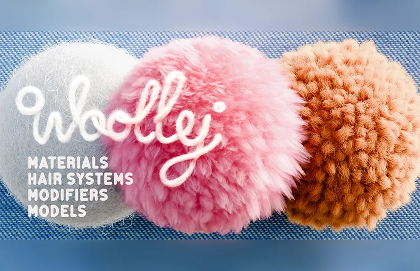 Blender毛发毛绒材质着色器插件 - Woolly Tools Shaders 2.0.5
