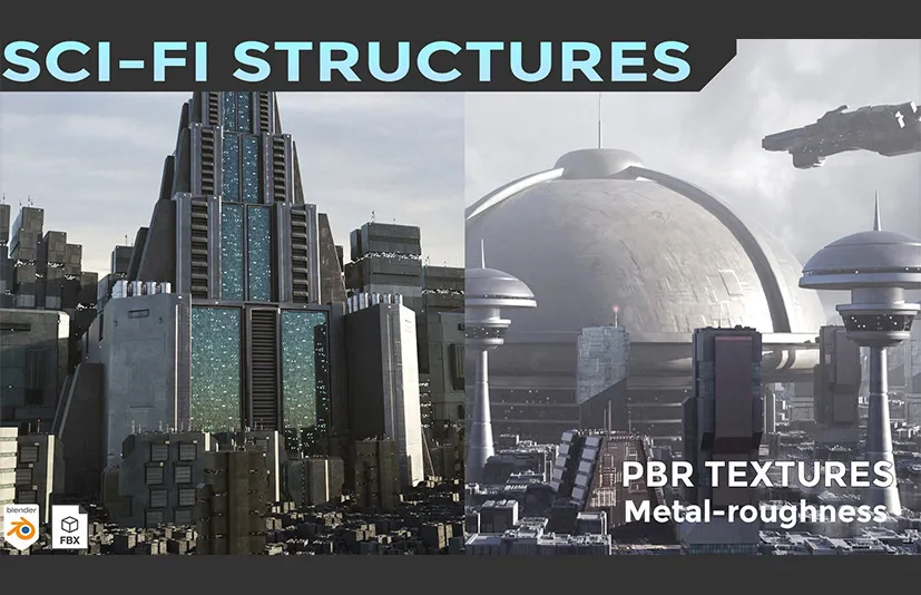 Blender科幻建筑第 1 卷 - Sci-Fi Structures vol 1