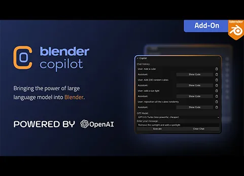 Blender桥接ChatGPT AI插件 - Blender Copilot (Blender Gpt)