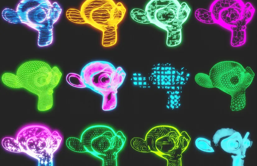 赛博朋克全息投影材质 - Cyber Holograms
