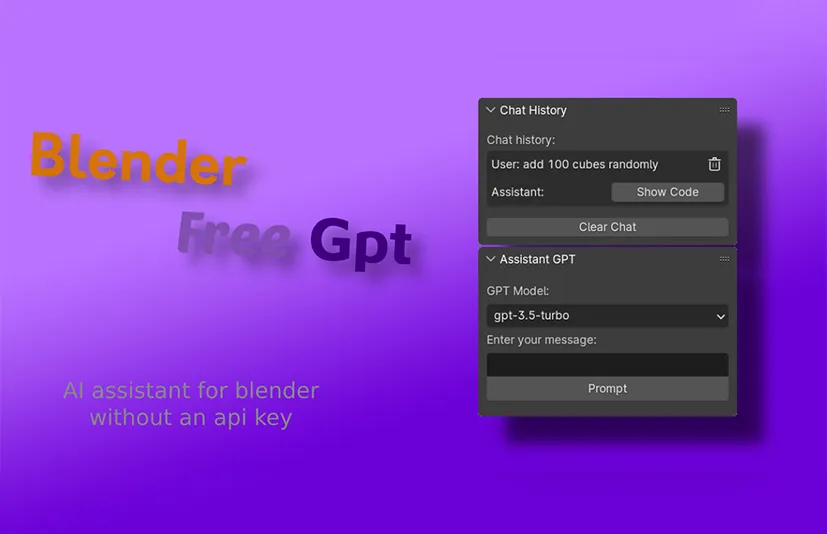 Blender免费GPT插件 - Blender Free Gpt v1.2