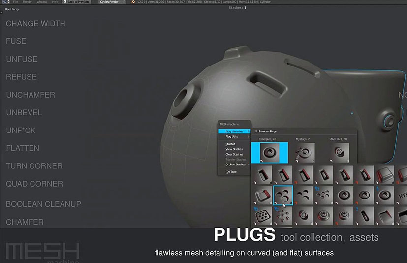 Blender插件-网格建模附加程序 - Meshmachine v0.16