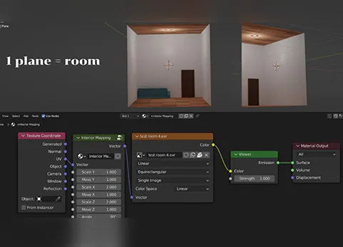 Blender视差贴图 interior mapping